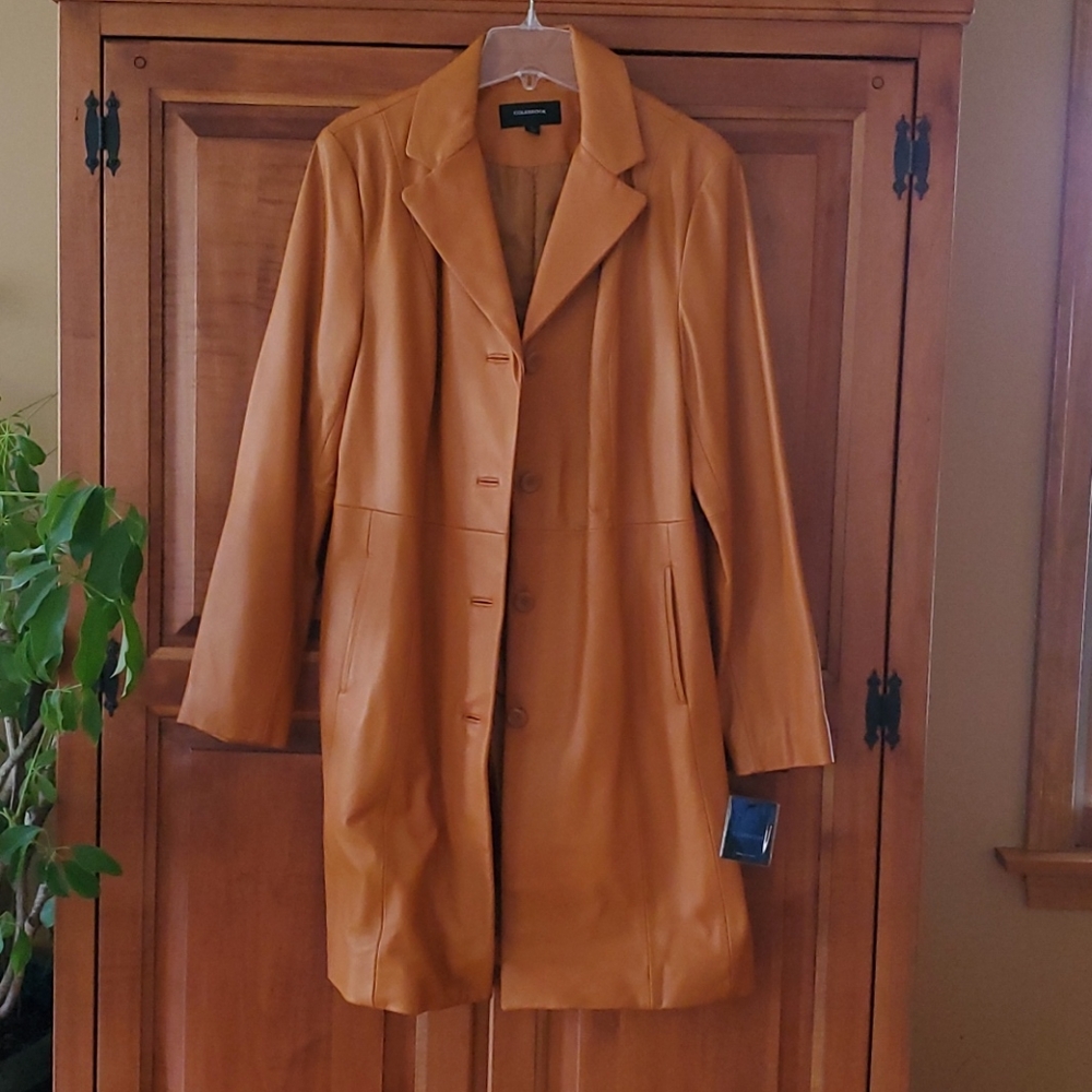 Brown leather jacket